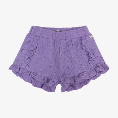 Short ruffle Muslin Broderie | Dahlia Purple