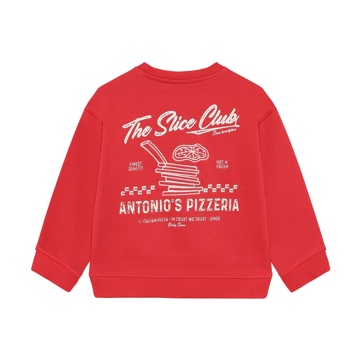 Daily7 Oversized Sweater Slice Club Rood - achterkant