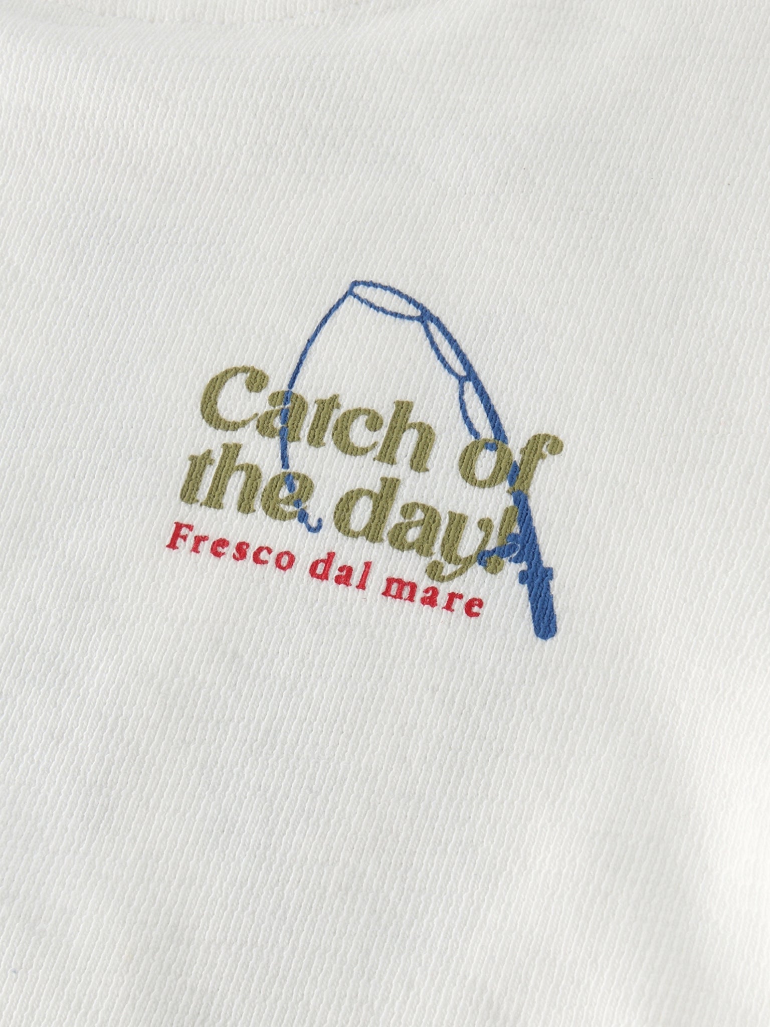 Daily7 Longsleeve Backprint Catch Of The Day Wit - detail