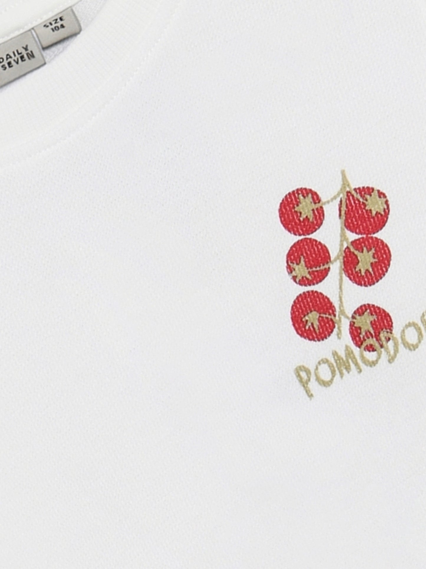 Daily7 Longsleeve Backprint Pomodori Wit - detail