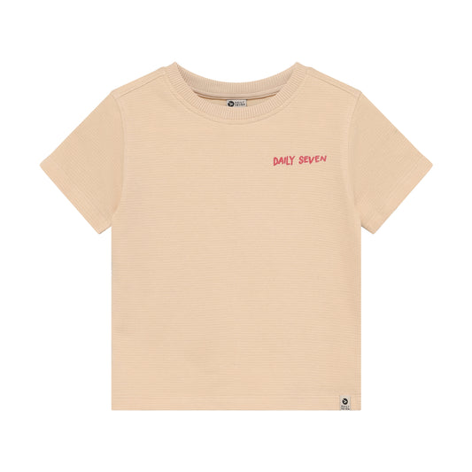 Daily7 T-shirt Backprint Direzione Puglia Beige - voorkant
