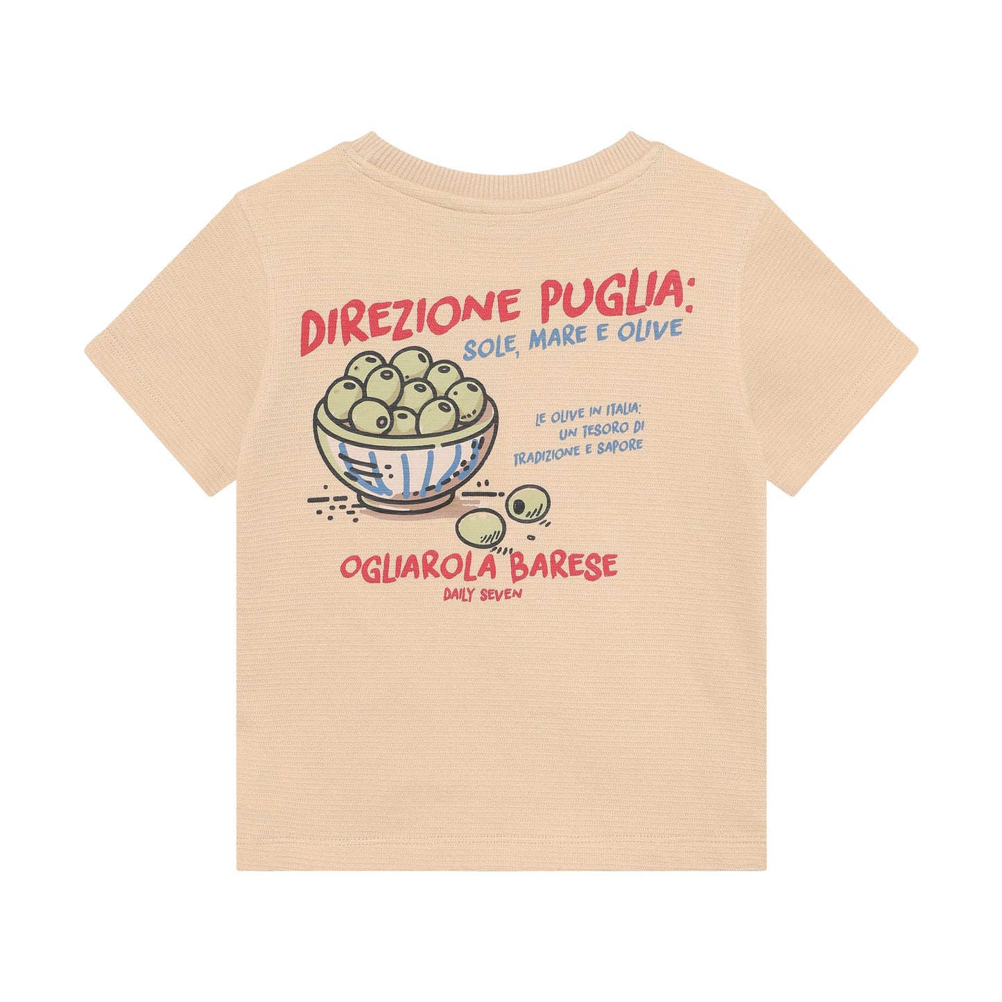 Daily7 T-shirt Backprint Direzione Puglia Beige - achterkant