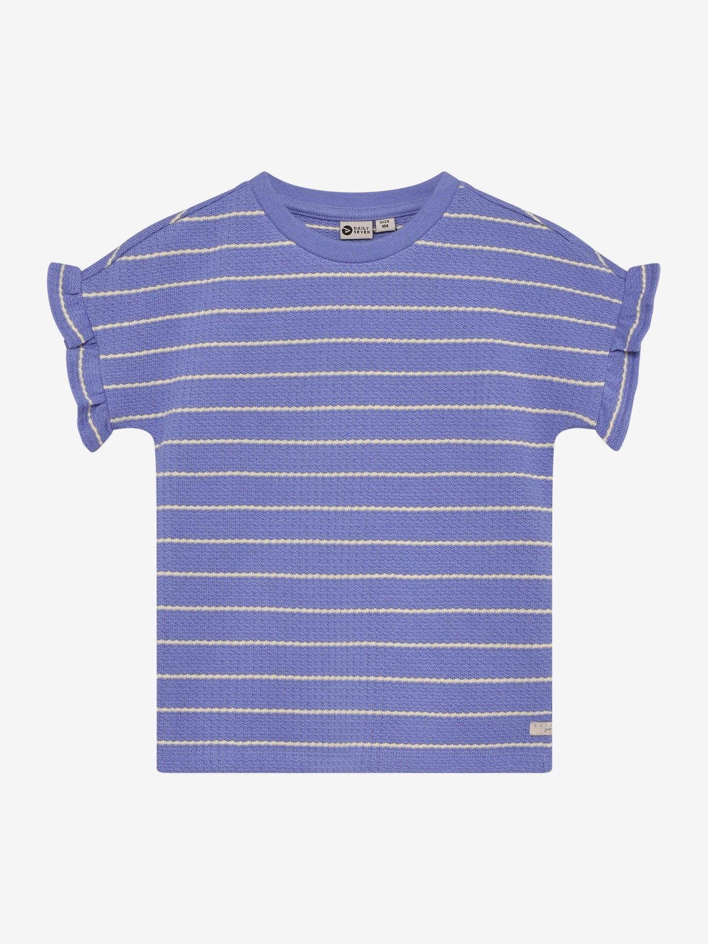 Daily7 T-shirt Striped Lolite Paars T-shirt - voorkant