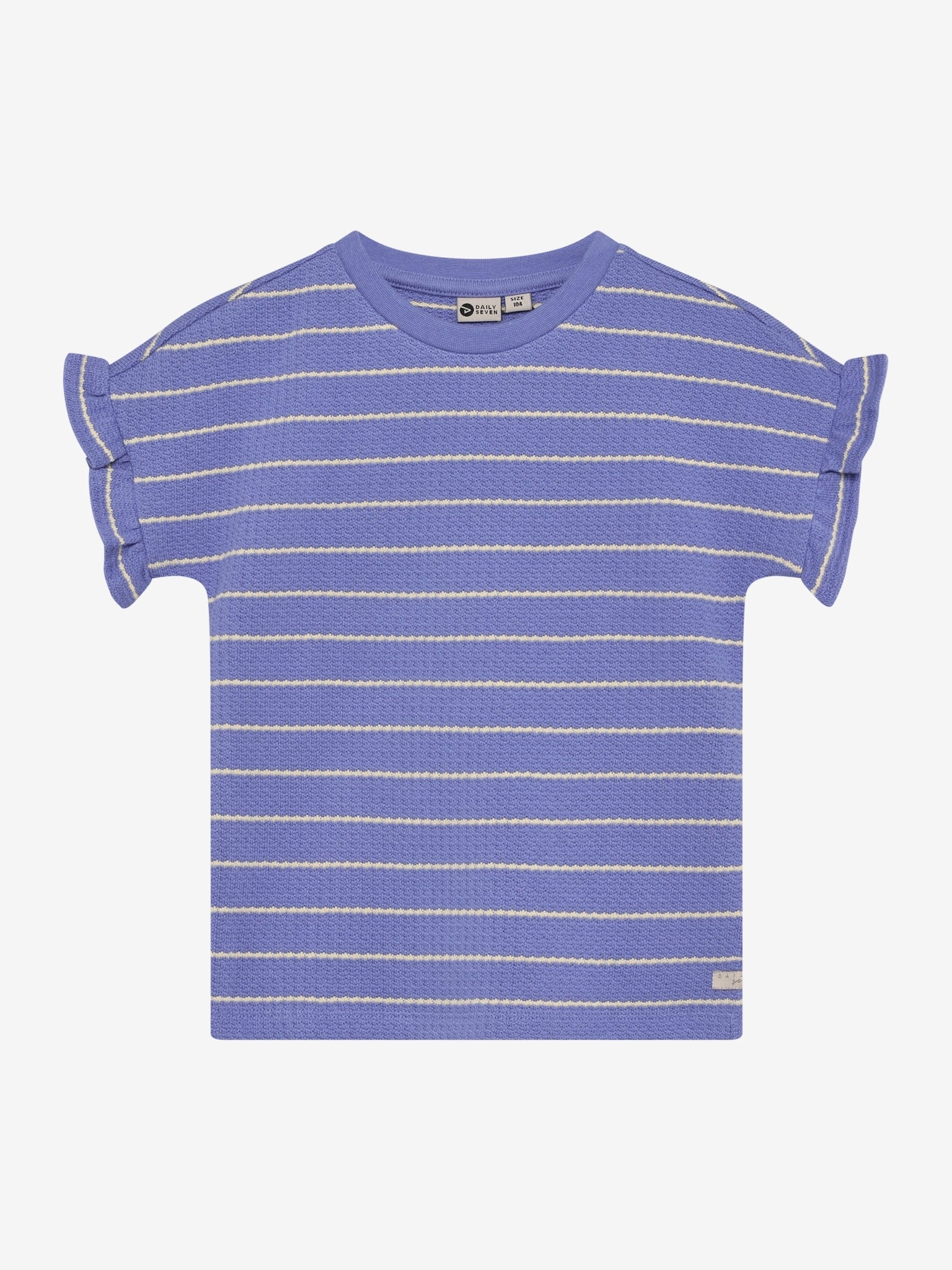 Daily7 T-shirt Striped Lolite Paars T-shirt - voorkant