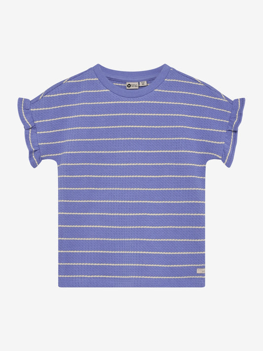 Daily7 T-shirt Striped Lolite Paars T-shirt - voorkant