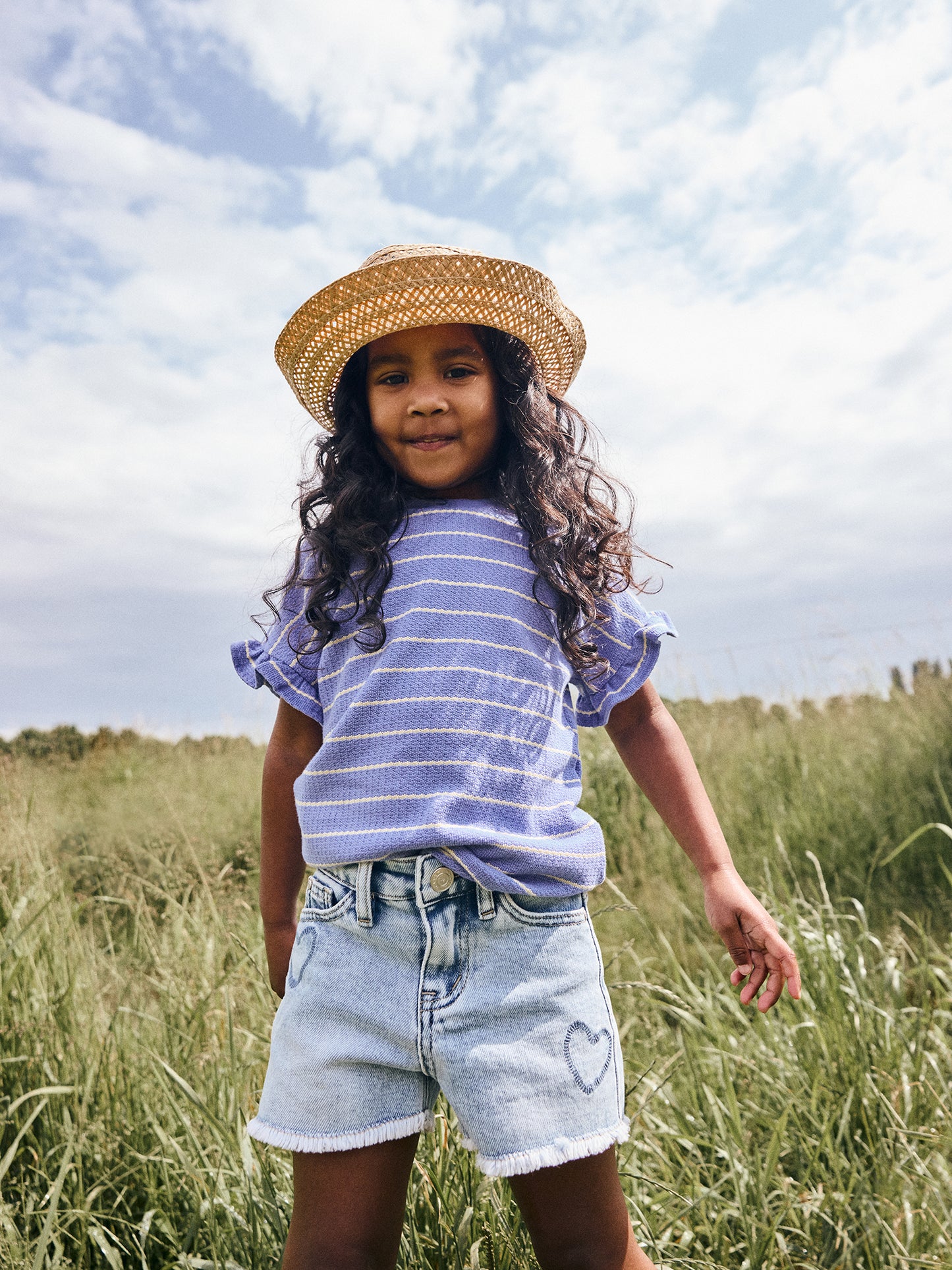 Daily7 T-shirt Striped Lolite Paars T-shirt - gestyled