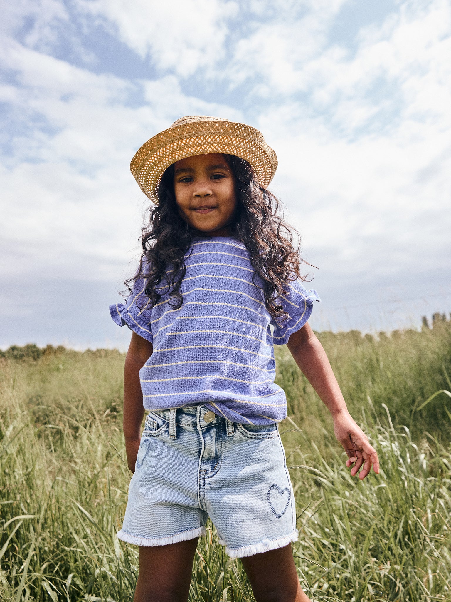 Daily7 T-shirt Striped Lolite Paars T-shirt - gestyled