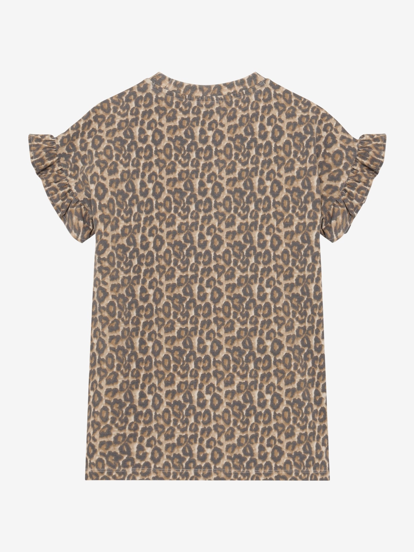Daily7 T-shirt Dress Sandshell Leopard  - achterkant