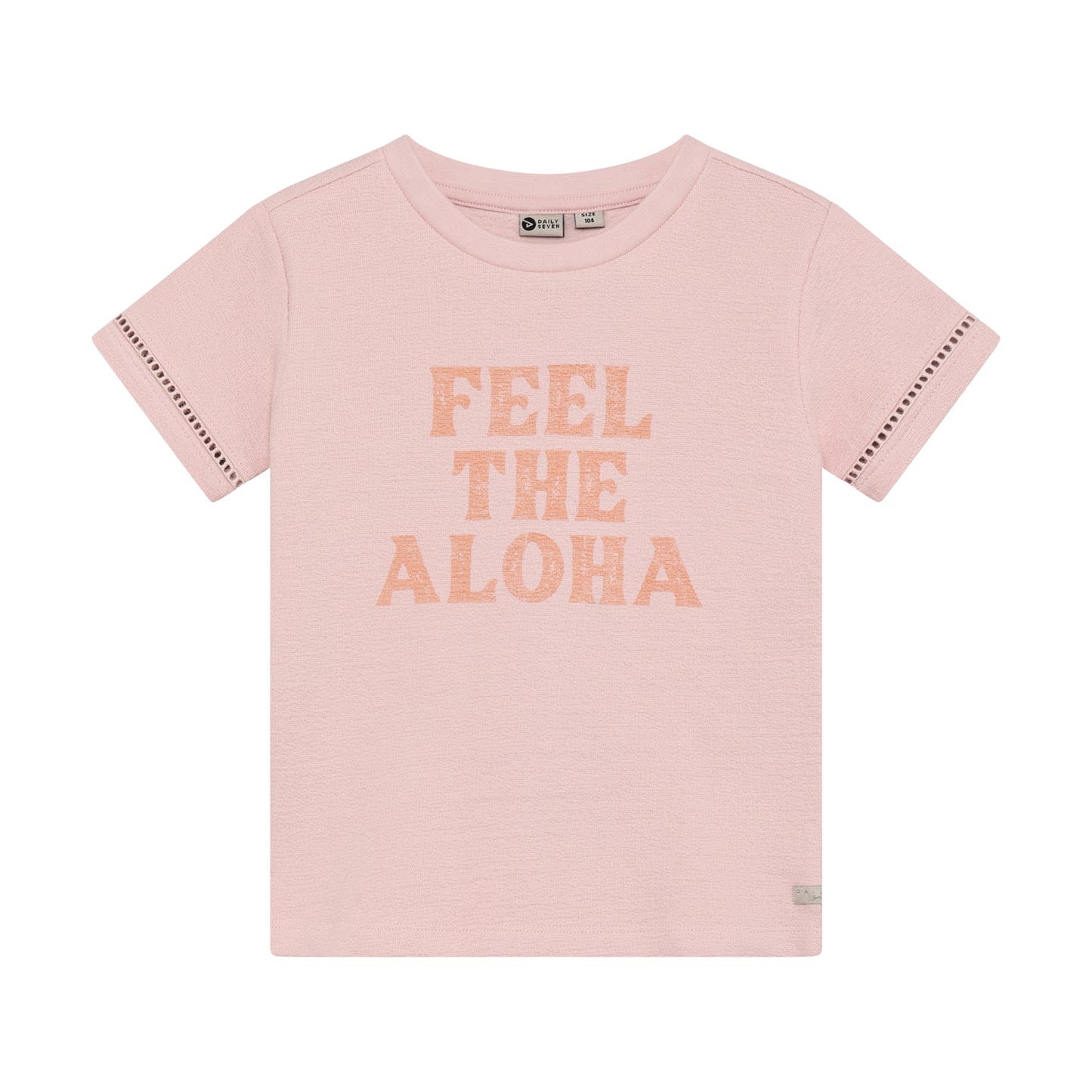 Daily Seven T-shirt Feel The Aloha - Roze Artwork - voorkant