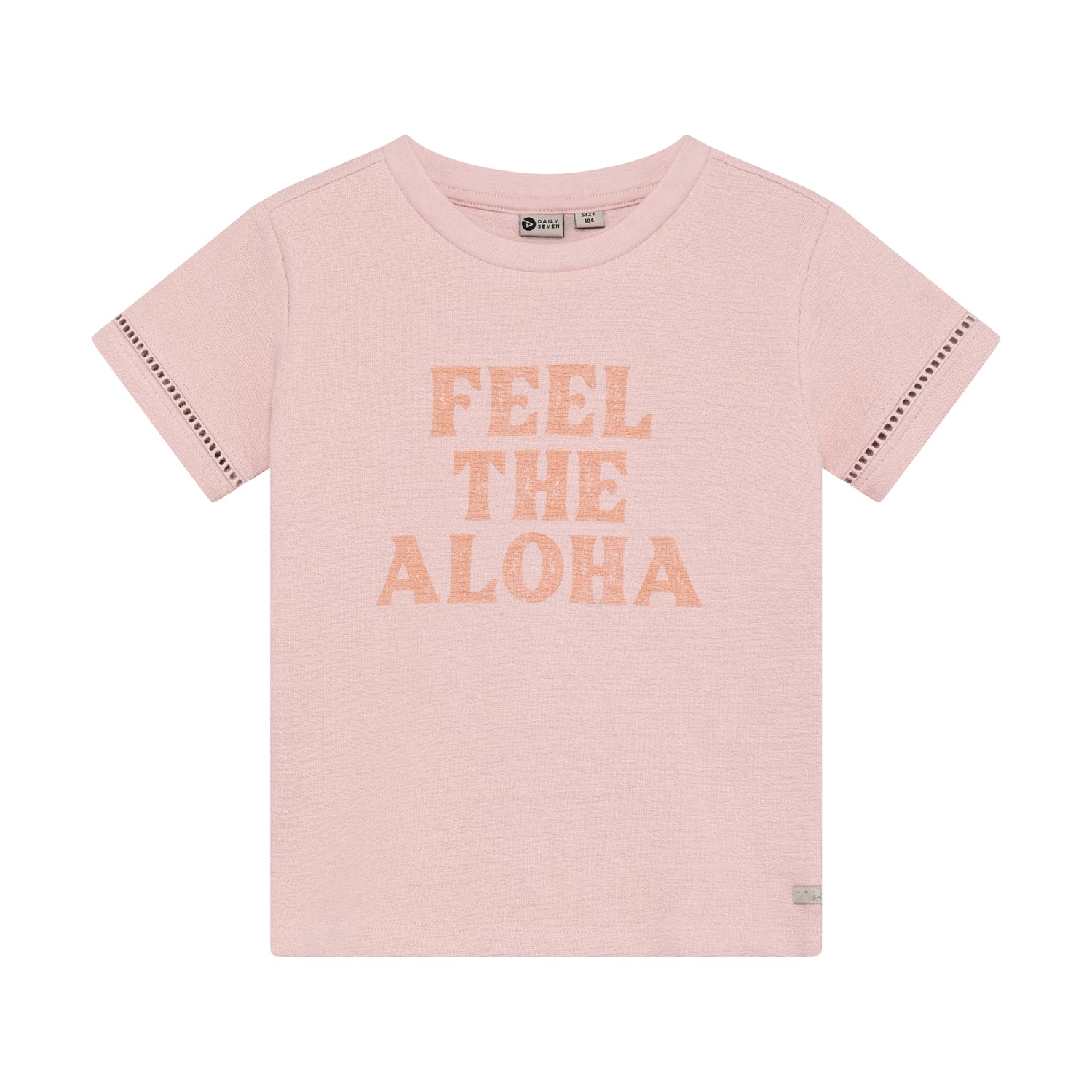 Daily Seven T-shirt Feel The Aloha - Roze Artwork - voorkant