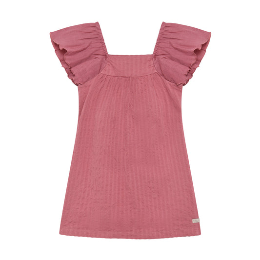 Daily Seven Jurk Wide Sleeve - Roze - voorkant