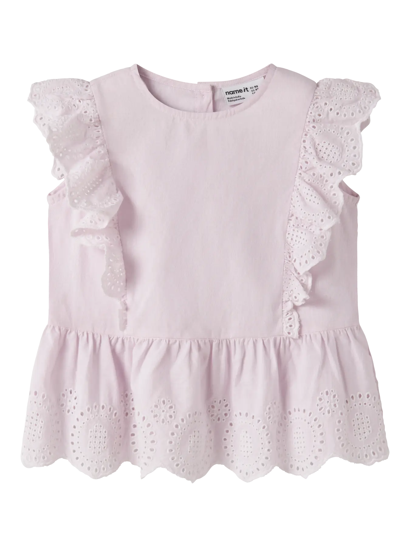 Name It Cradle Pink Katoenen Top – Geborduurde Rand Meisjes