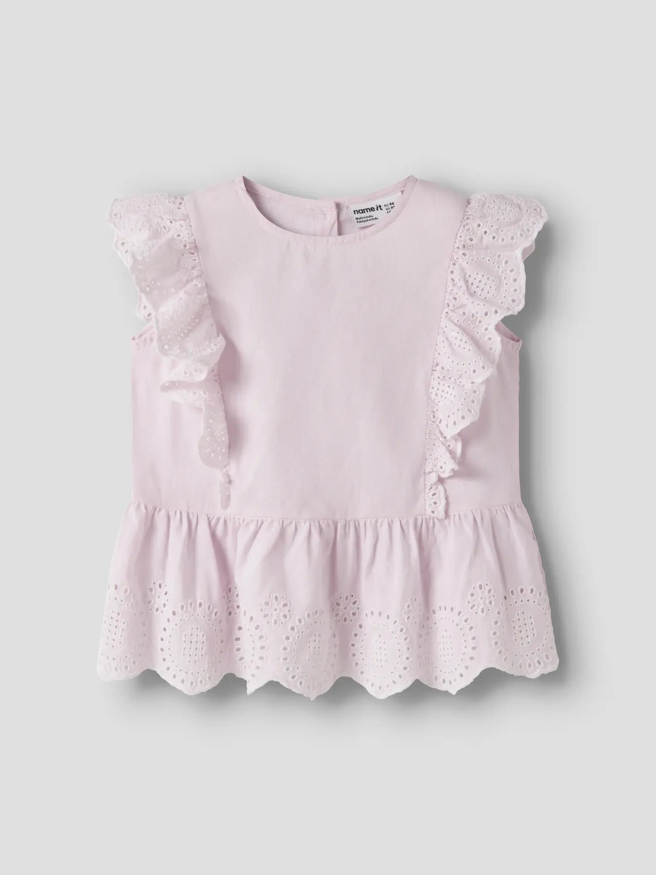 Name It Cradle Pink Katoenen Top – Geborduurde Rand Meisjes