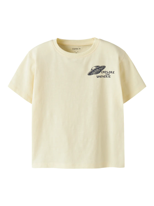 NAME IT T-shirt DIB Pear Sorbet - Space Explorer Jongens Shirt - voorkant