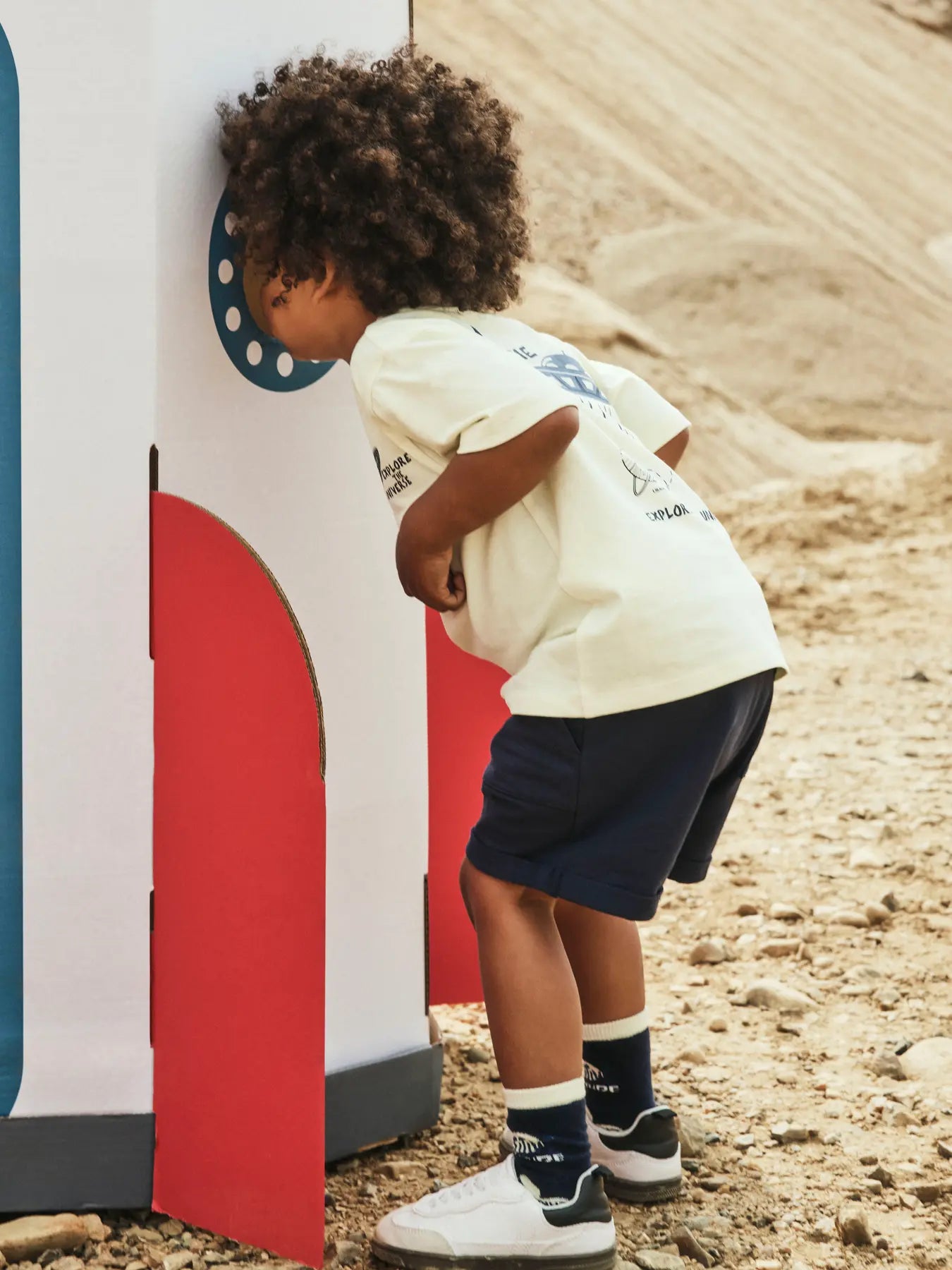 NAME IT T-shirt DIB Pear Sorbet - Space Explorer Jongens Shirt - gestyled met blauwe short