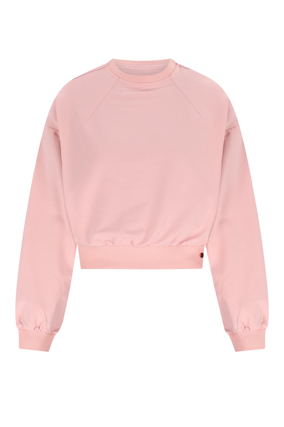 NoBell Kobell sweater in vintage rose - voorkant detail met patroon