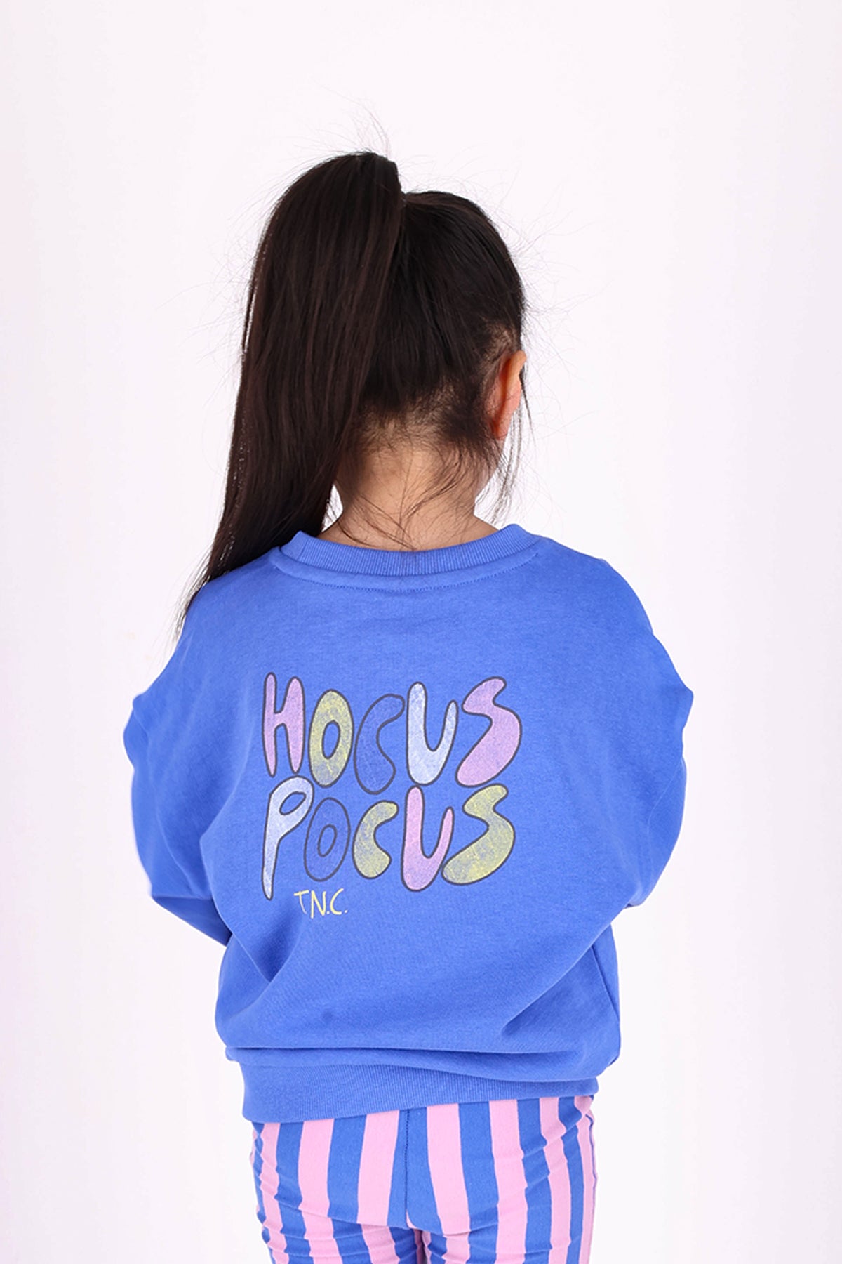 THE NEW CHAPTER Hocus Pocus sweater blauw - detail print