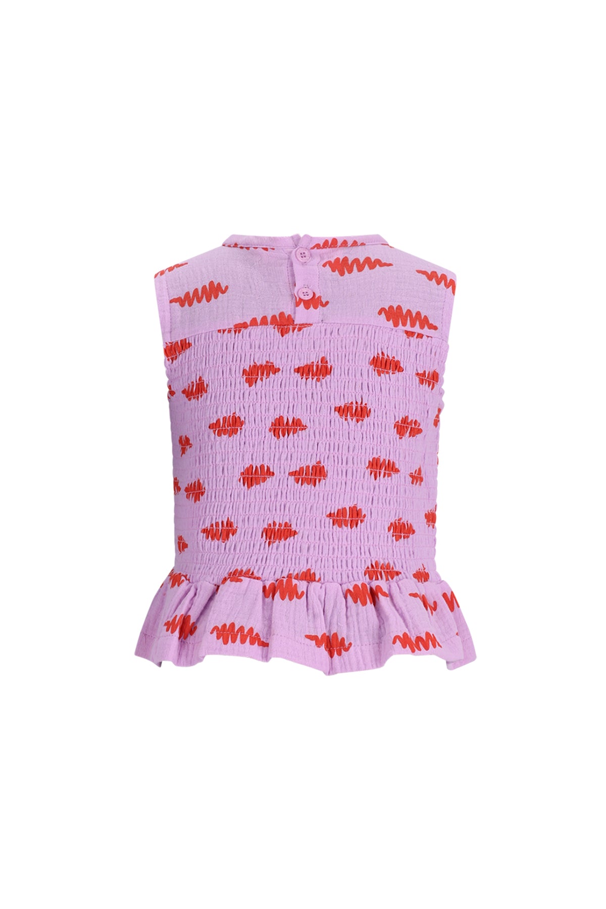 The New Chapter Top Melle AOP Giant Steps meisjes t-shirt achterkant met kleurrijke print