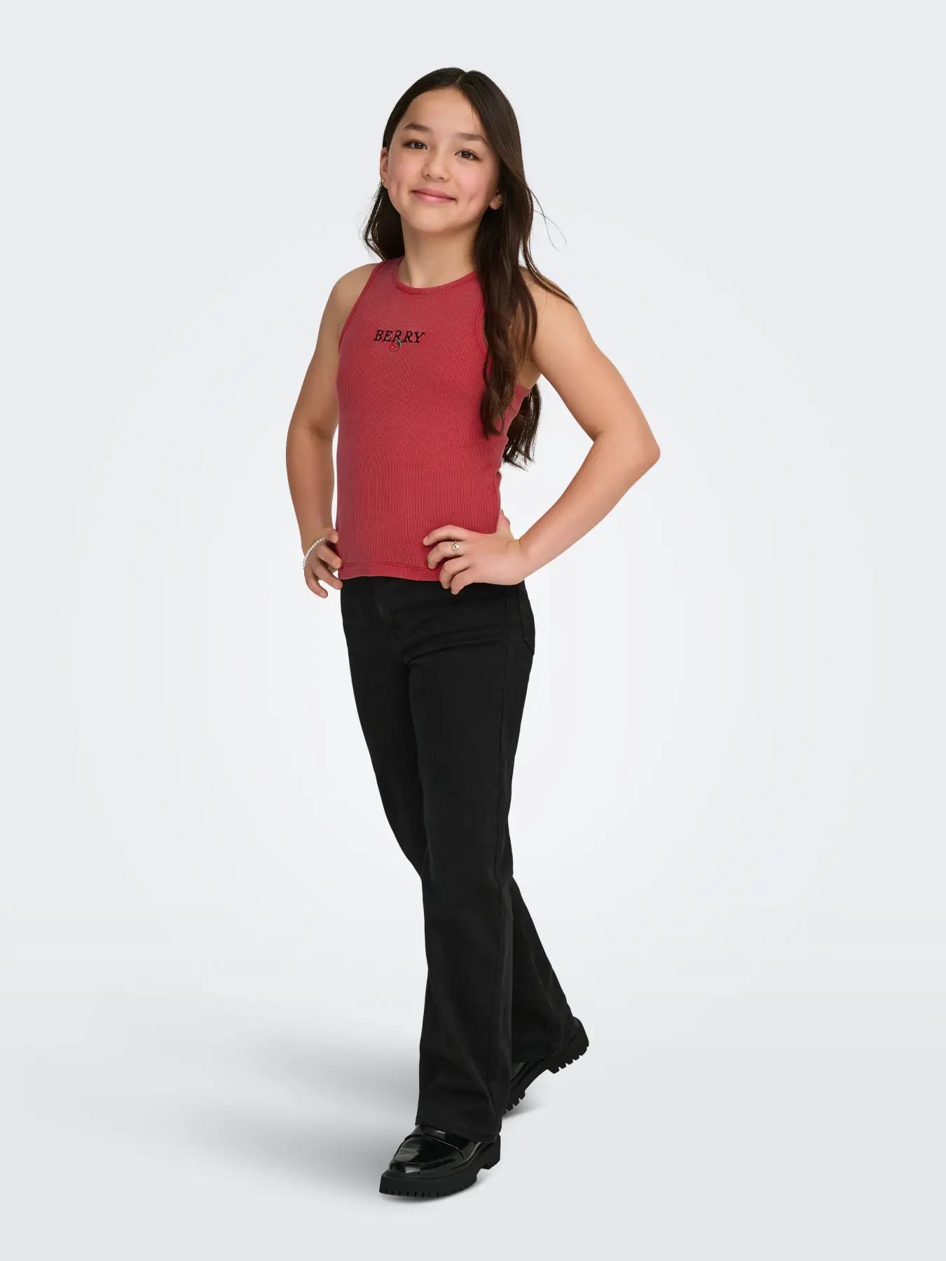 Only Jilly Tank Top Cherry Red Strawberry – Mouwloze Top Meisjes