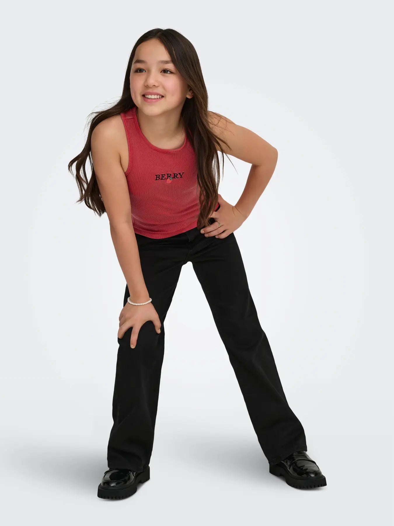 Only Jilly Tank Top Cherry Red Strawberry – Mouwloze Top Meisjes