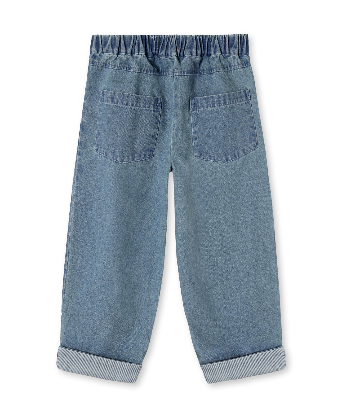 Fliink denim broek medium blue - detail kinderbroek comfortabele pasvorm