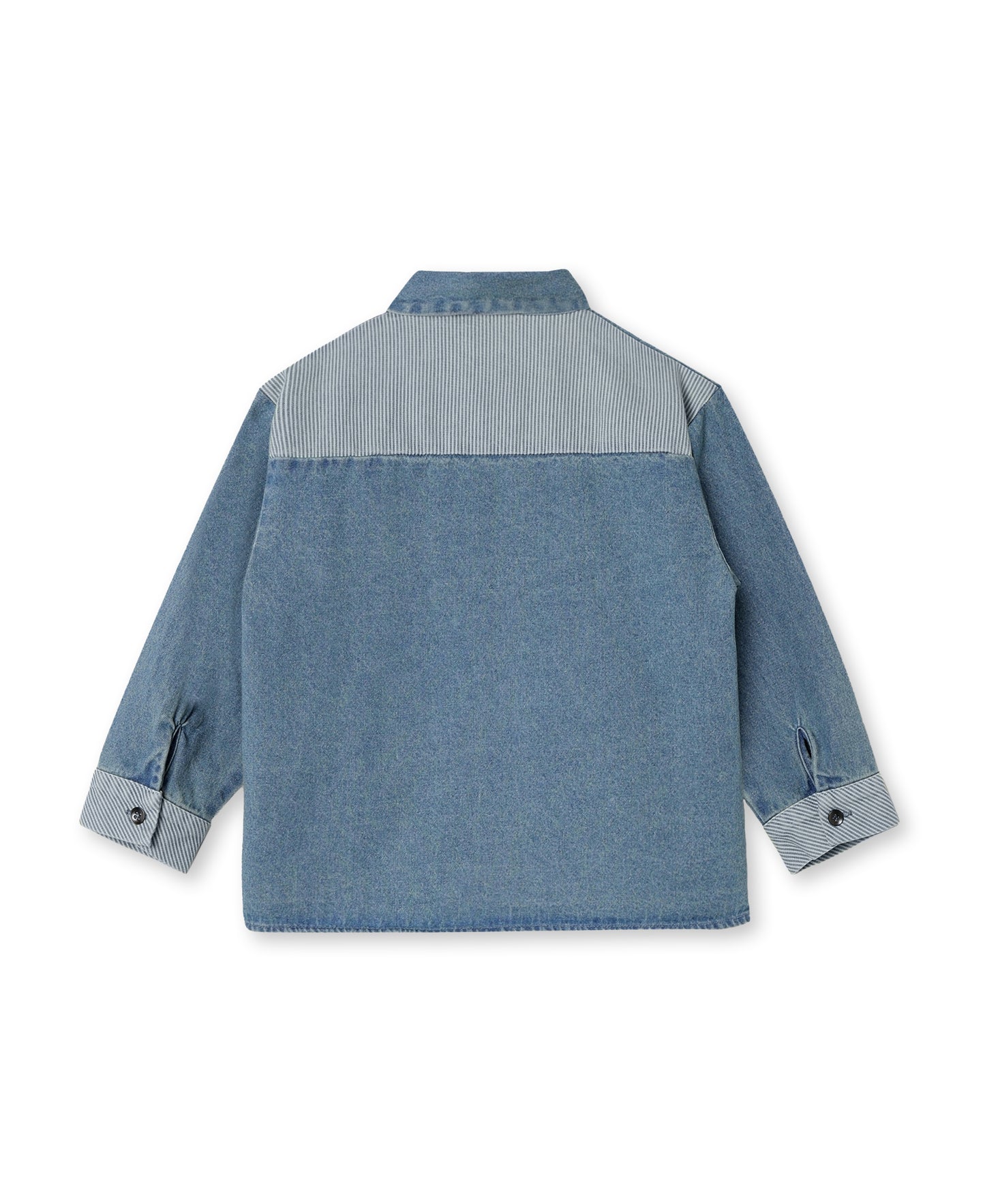 Fliink denim hemd medium blue - detail kinderhemd stoere look