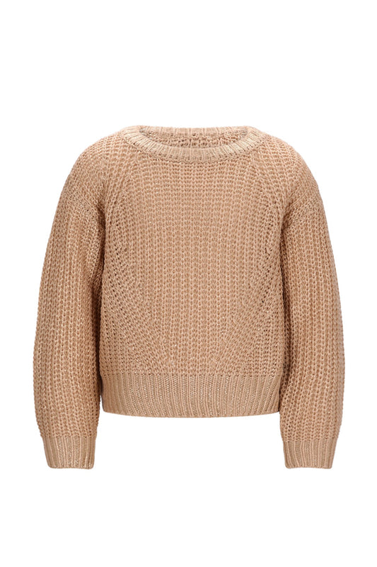 Like Flo Djuna gold knit trui - voorkant