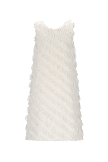 Like Flo Moscou fringes dress in roze - vooraanzicht