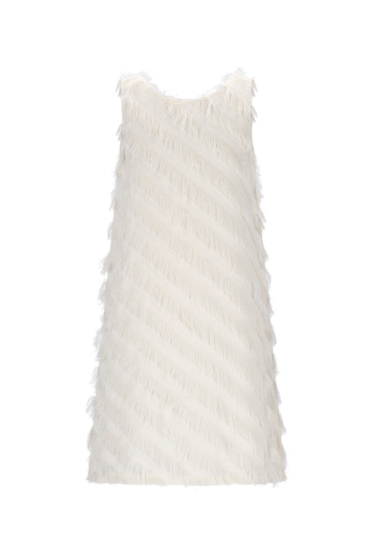 Like Flo Moscou fringes dress in roze - vooraanzicht