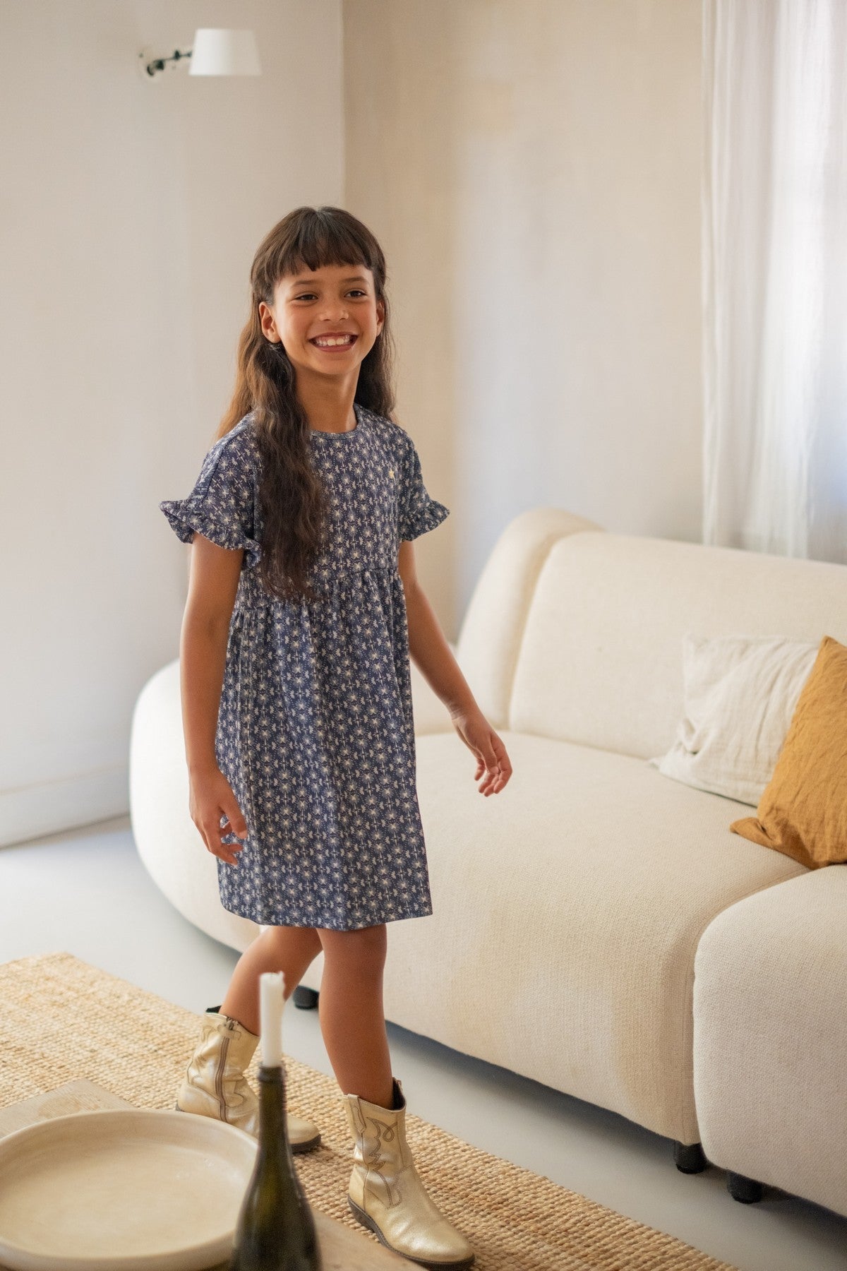 LIKE FLO Maja AOP dress meisjes - detail print en pasvorm