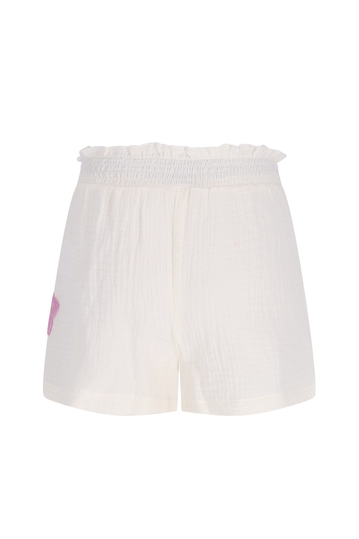 LIKE FLO witte short meisjes - achterkant met elastische band en mousseline stof