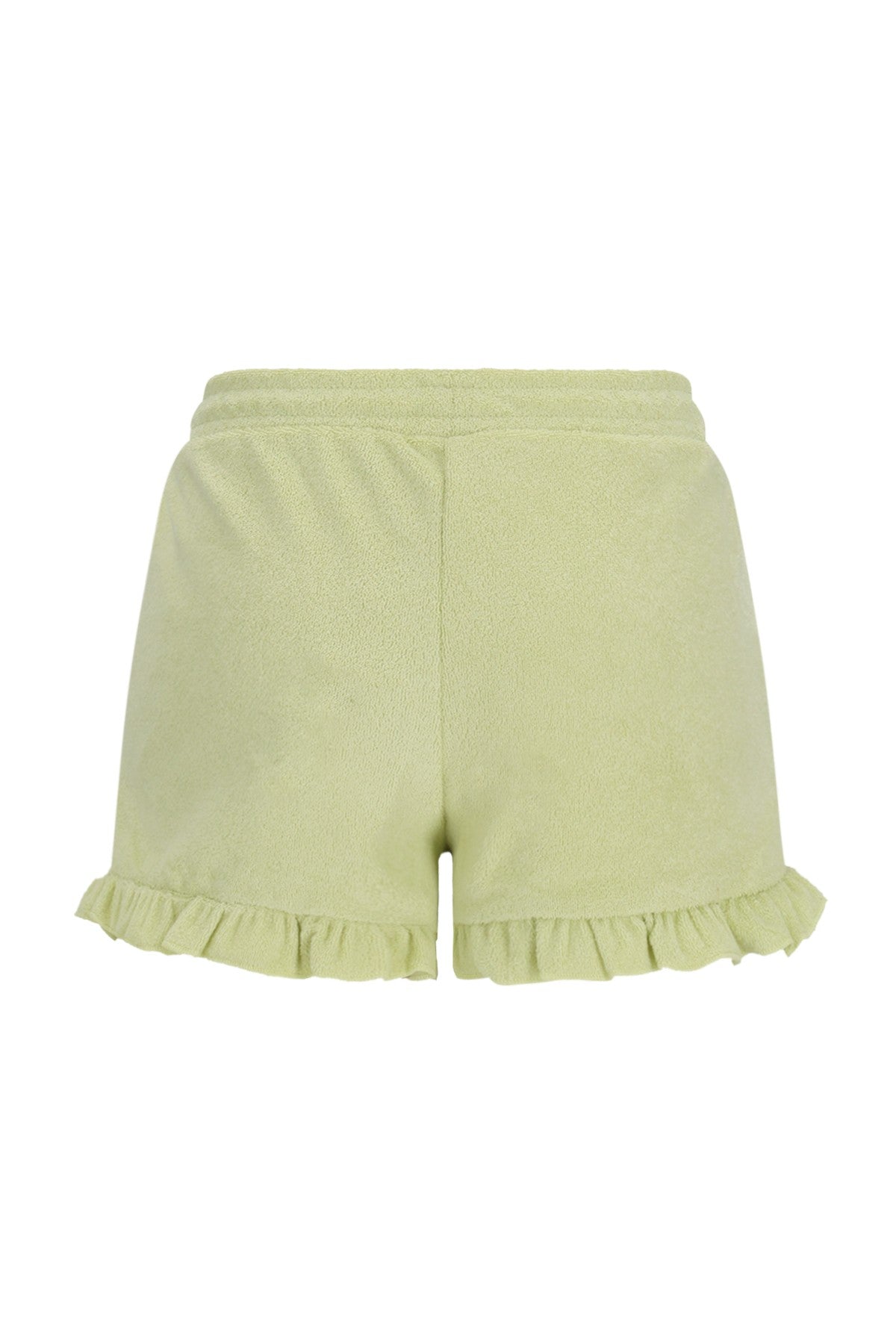 Like Flo Badstof Short met Ruffle - Groen - achterkant