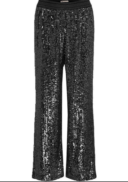 Broek met pailletten zwart