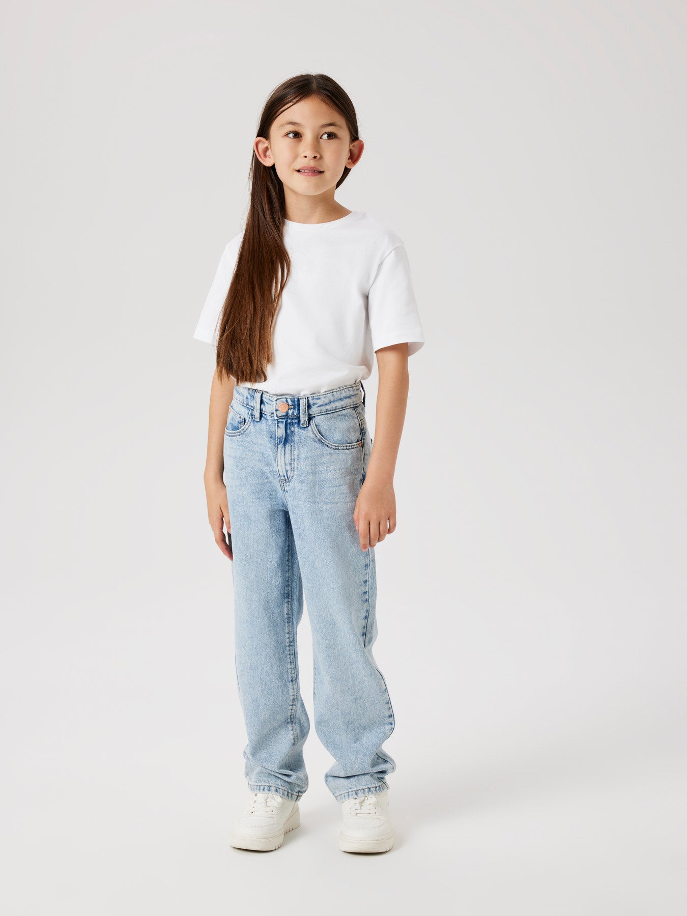 STRAIGHT JEANS LIGHT BLUE BLEACHED