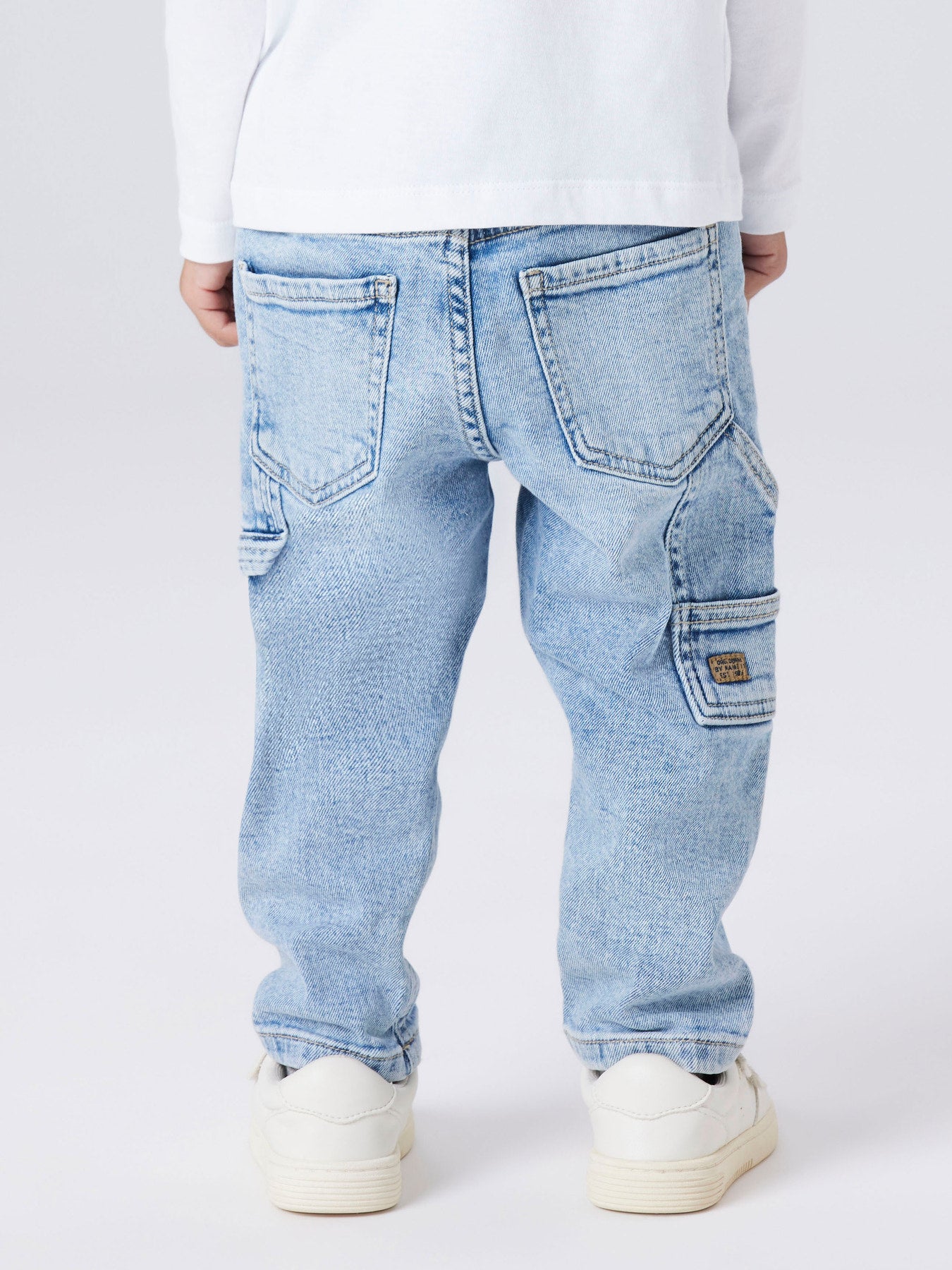 NAME IT Ben tapered carpenter jeans light blue jongens - achterzakken detail