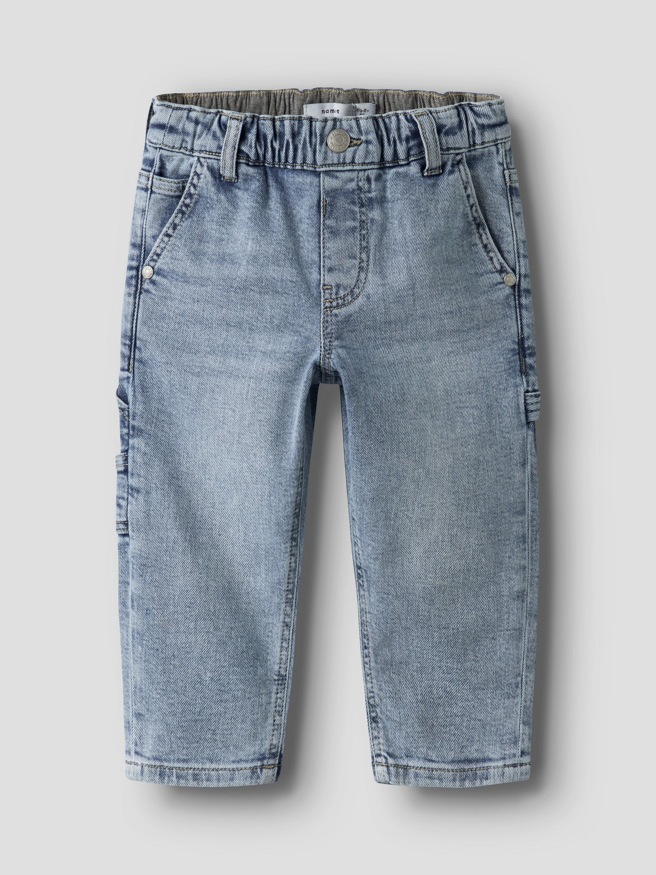 NAME IT Ben tapered carpenter jeans light blue jongens - vooraanzicht