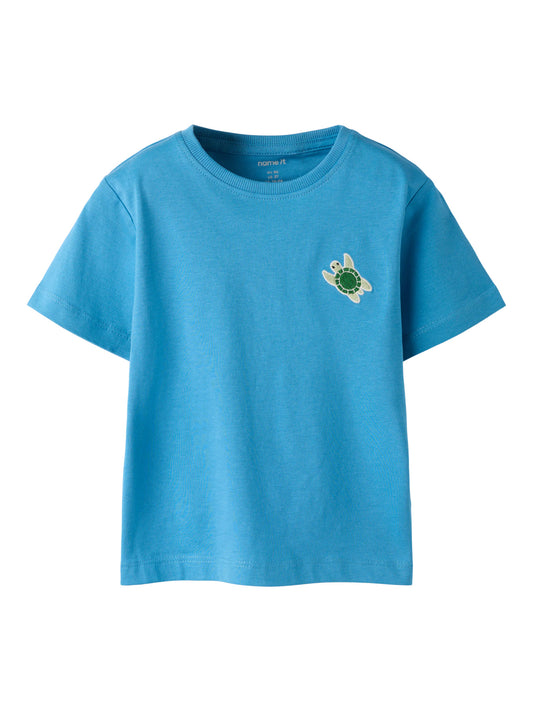 NAME IT T-shirt schildpad Print - licht blauw diertjes