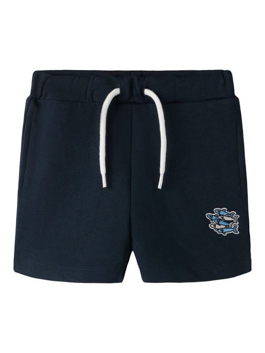 NAME IT Sweat Short met Visjes Print - Donkerblauw diertjes