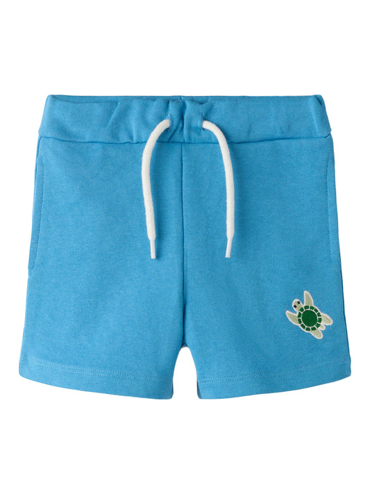 NAME IT Sweat Short met schildpad Print - Lichtblauw diertjes