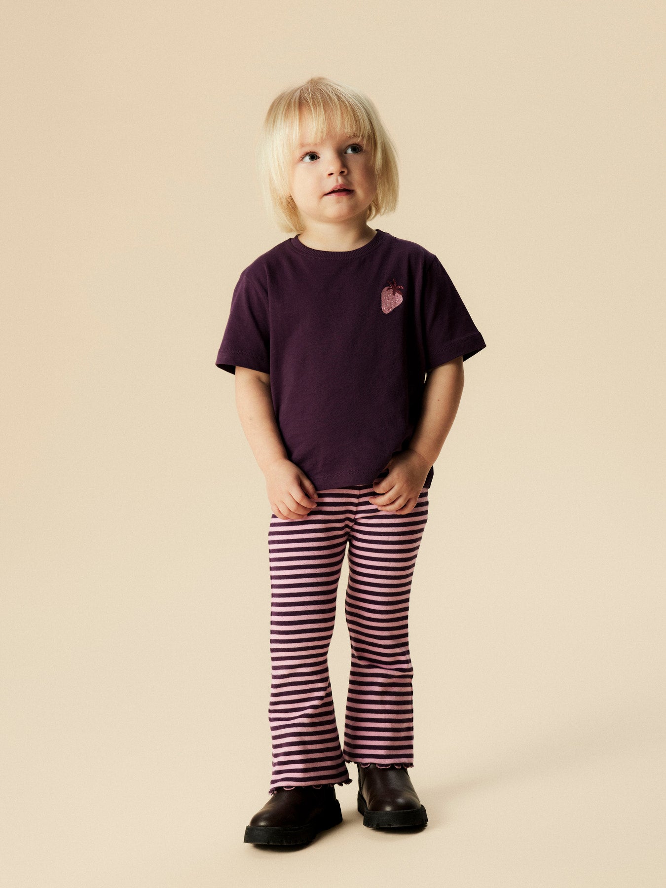 Name it glitter aardbei t-shirt meisjes - voorkant gestyled