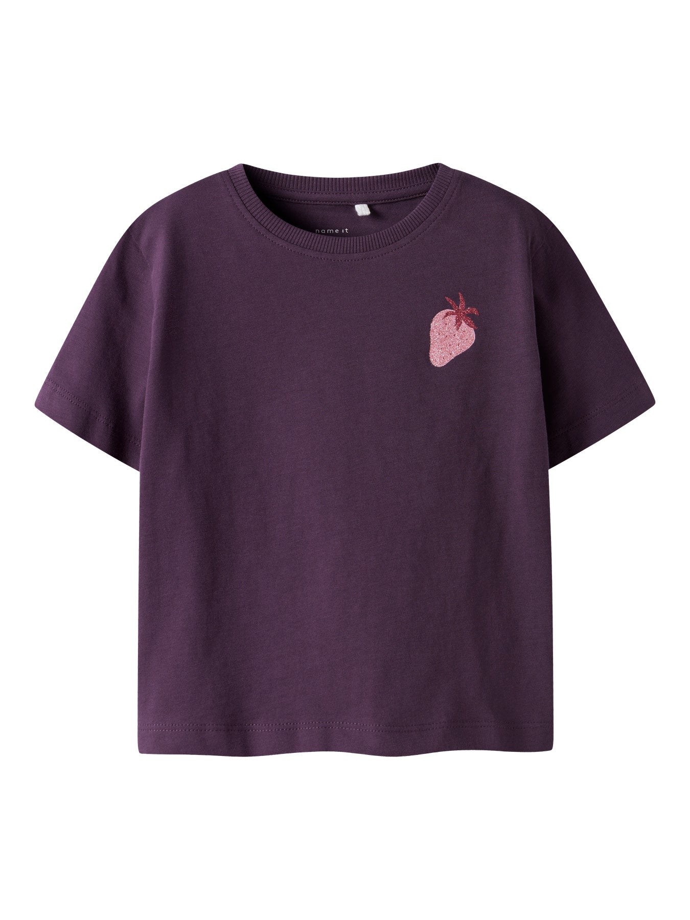 Name it glitter aardbei t-shirt meisjes - voorkant