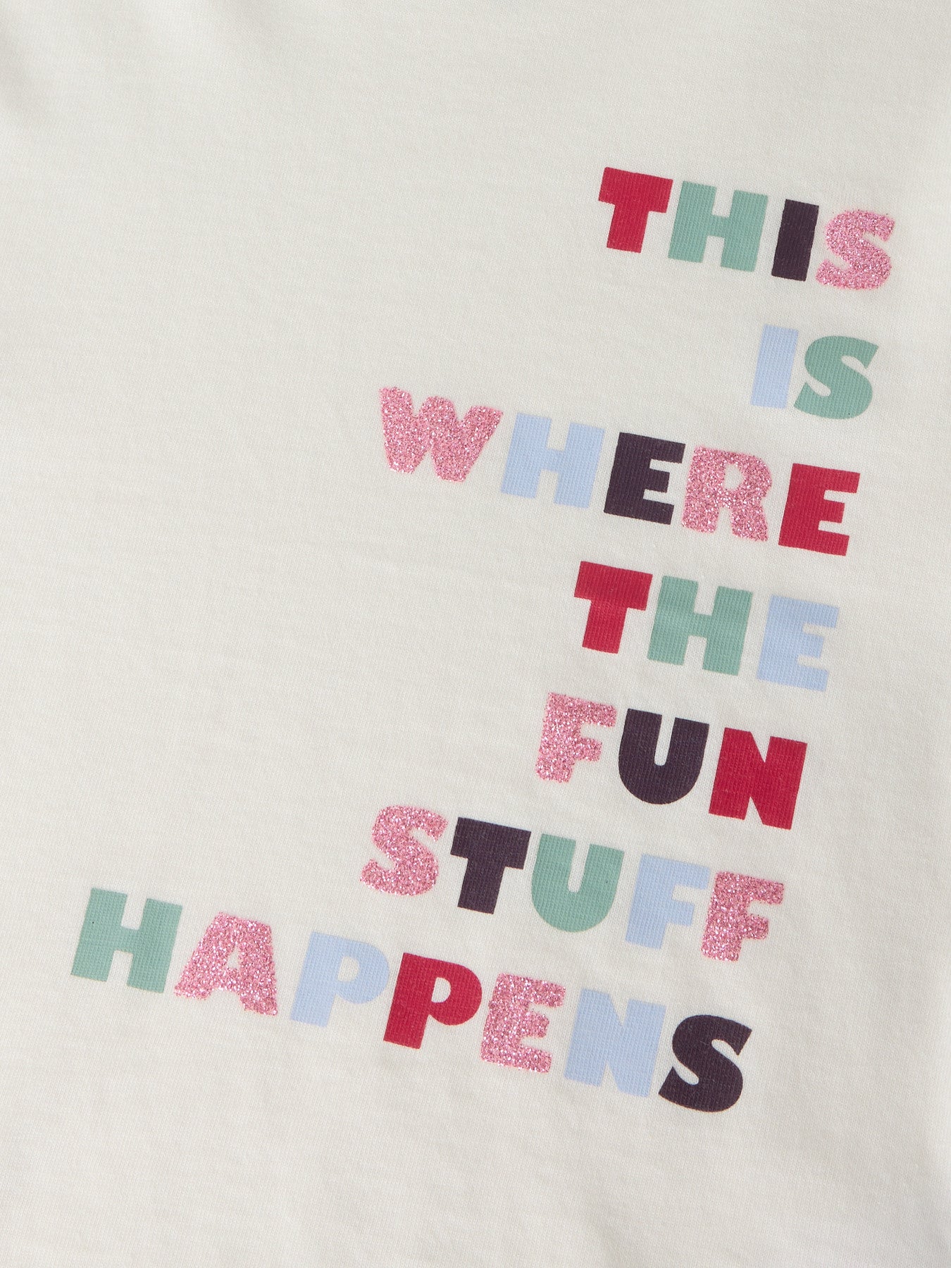 NAME IT T-shirt BELLINA Gardenia - Meisjes Glitter FUN Shirt - detail
