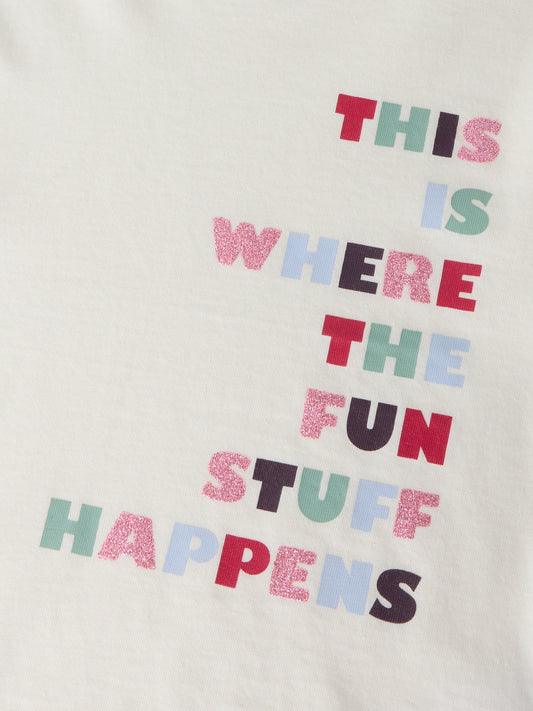 NAME IT T-shirt BELLINA Gardenia - Meisjes Glitter FUN Shirt - detail