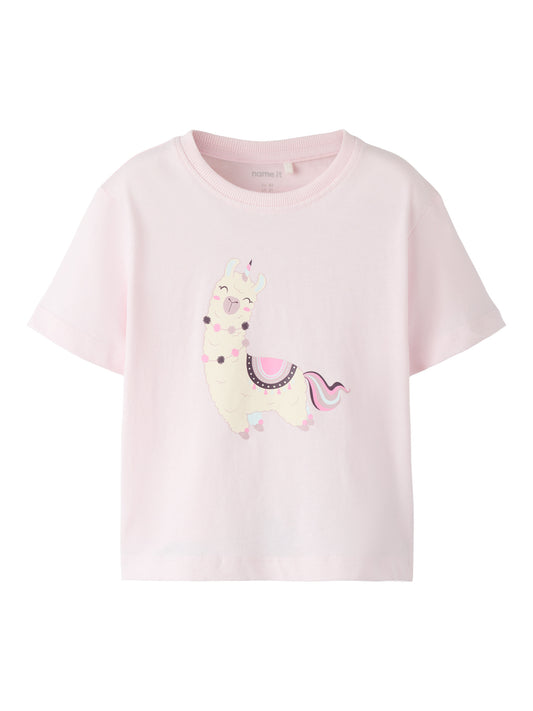 NAME IT T-shirt BELLINA Tender Touch - Meisjes Lama Shirt roze
