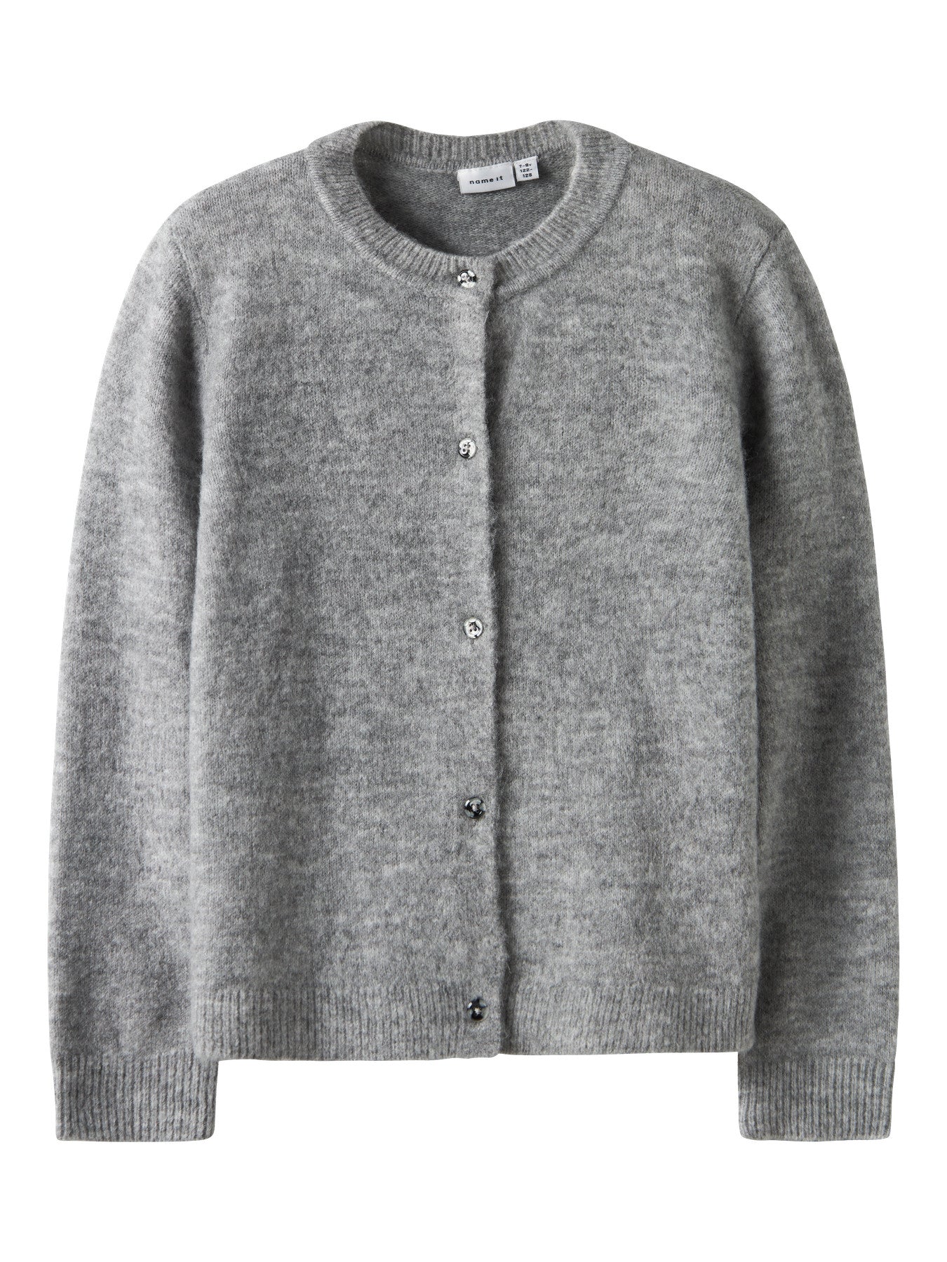 NAME IT Tika knit cardigan Grey Melange meisjes - vooraanzicht