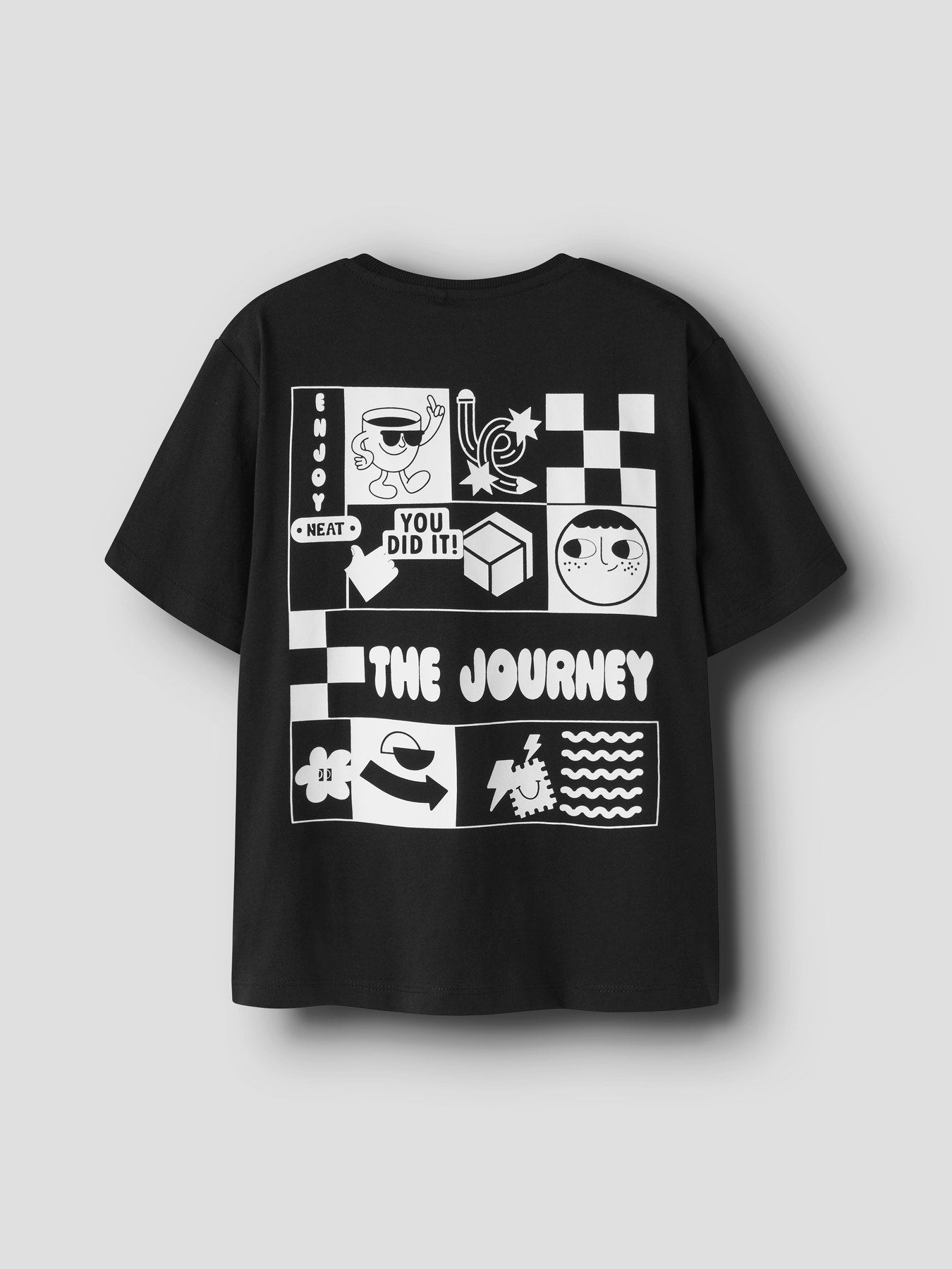 NAME IT T-shirt BERNA Black - Jongens Zwart Shirt met Print - achterkant