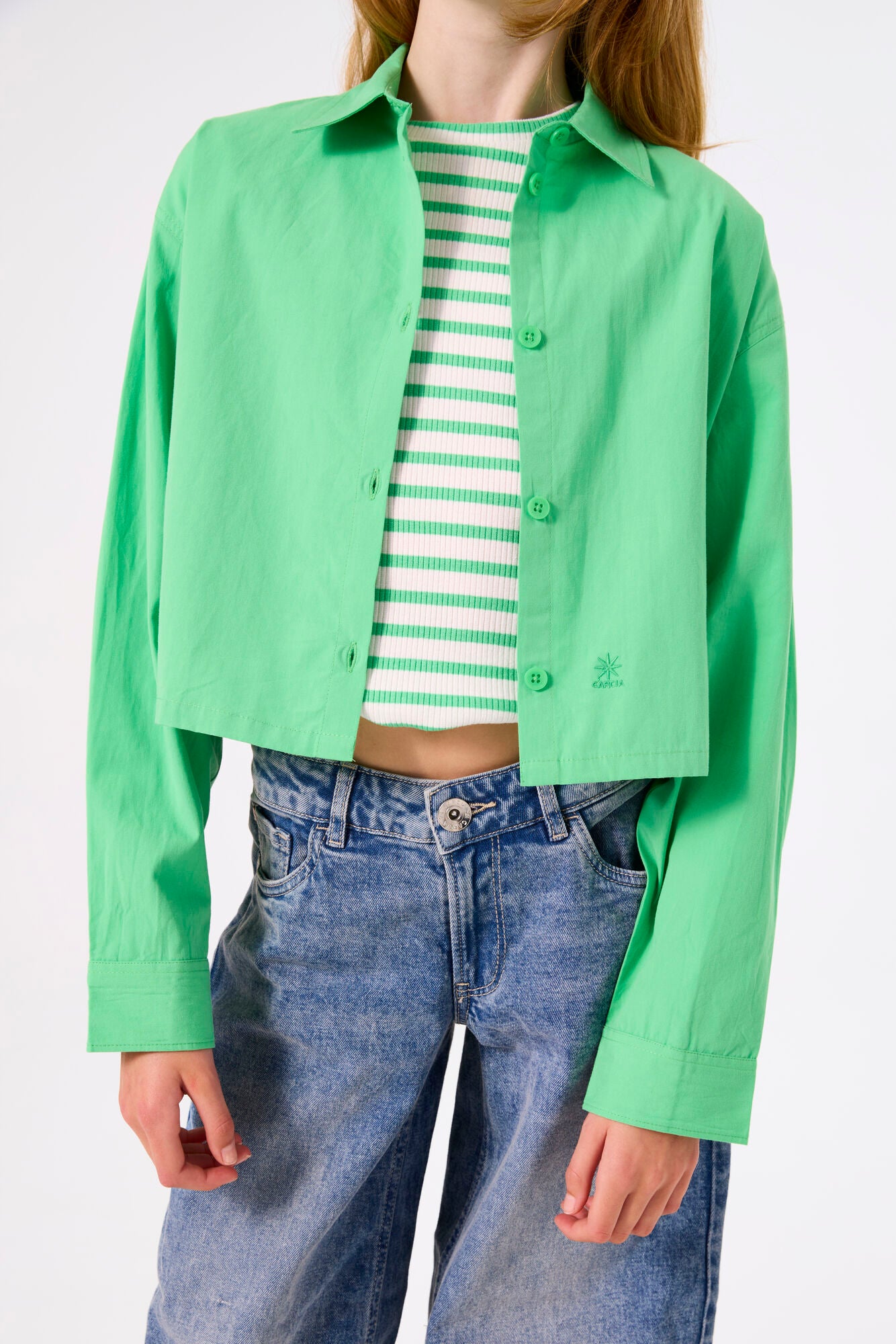 GROENE KORTE BLOUSE