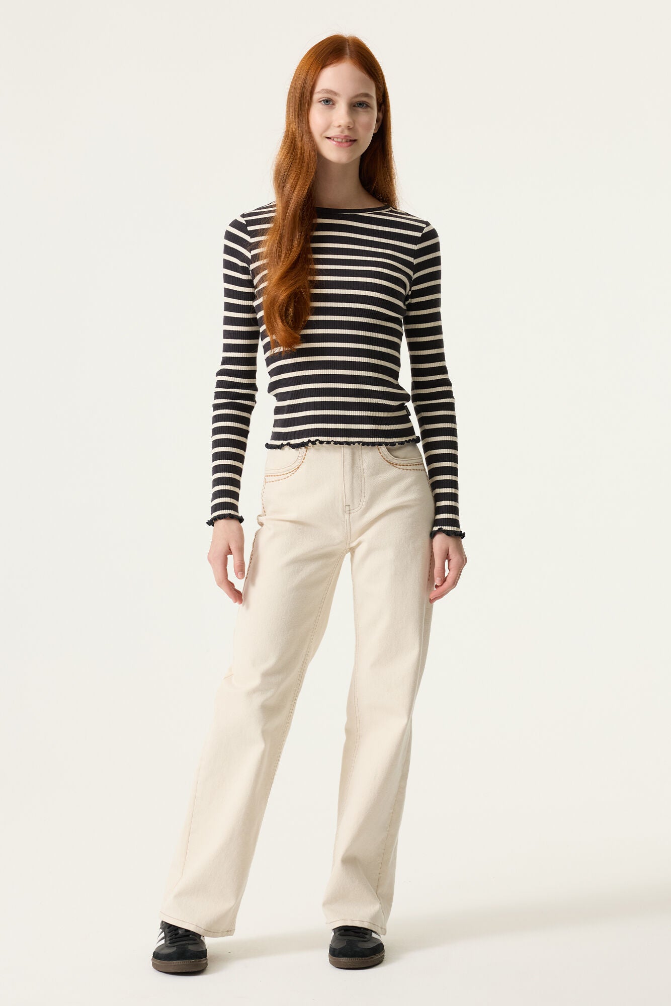 Gestreepte Garcia longsleeve voor meisjes - close-up streeppatroon