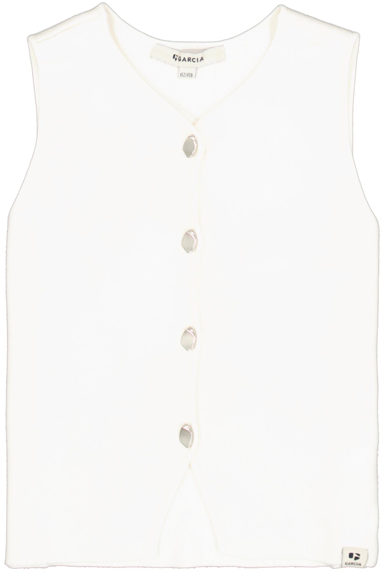 Garcia meisjes gilet wit met knoopdetail - vooraanzicht