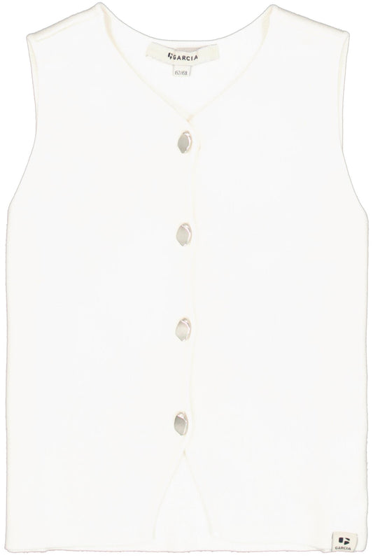 Garcia meisjes gilet wit met knoopdetail - vooraanzicht